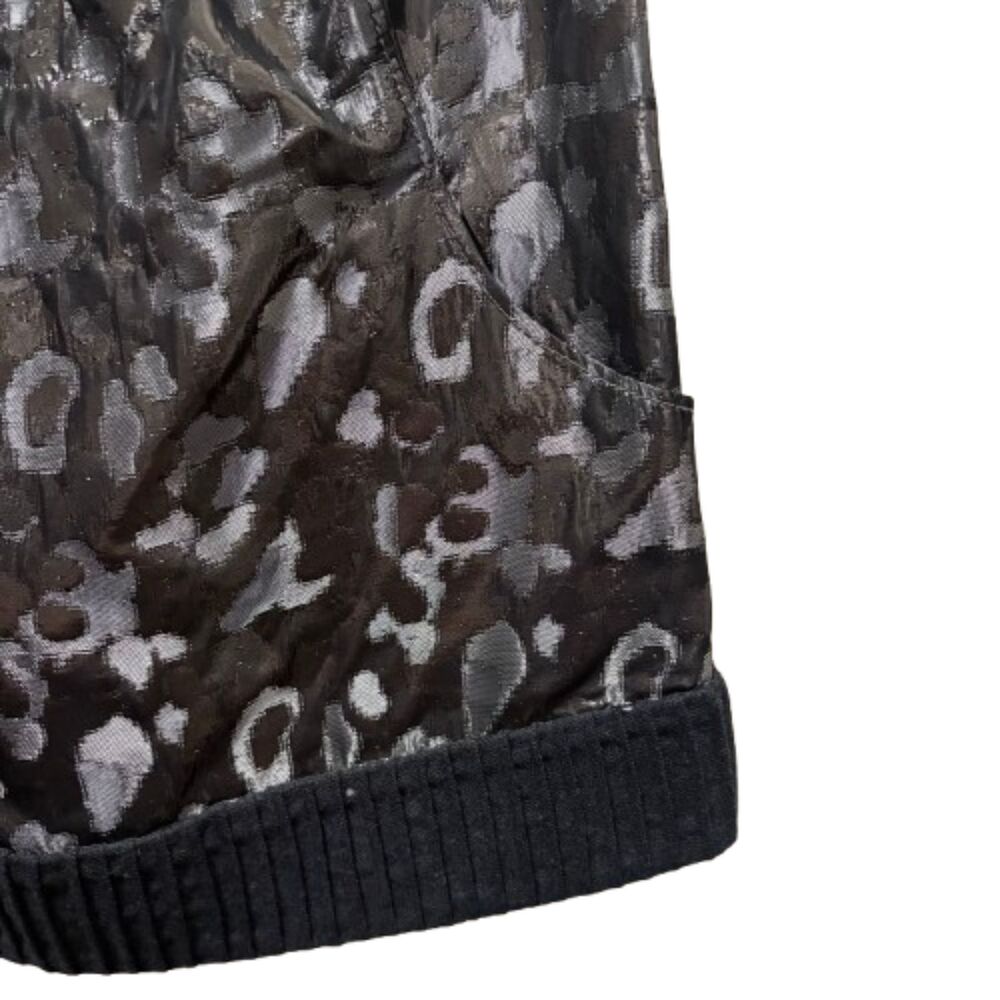 Tory Burch Metallic Leopard Print Jacquard Sleeveless Top Pewter Black Size 2 - Picture 2 of 4
